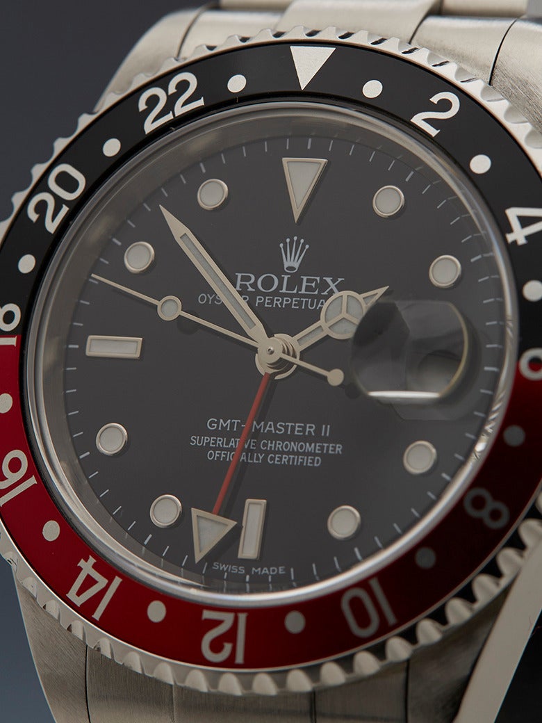 Rolex Stainless Steel GMT-Master II Automatic Wristwatch Ref 16710 In Excellent Condition In Bishop's Stortford, Hertfordshire