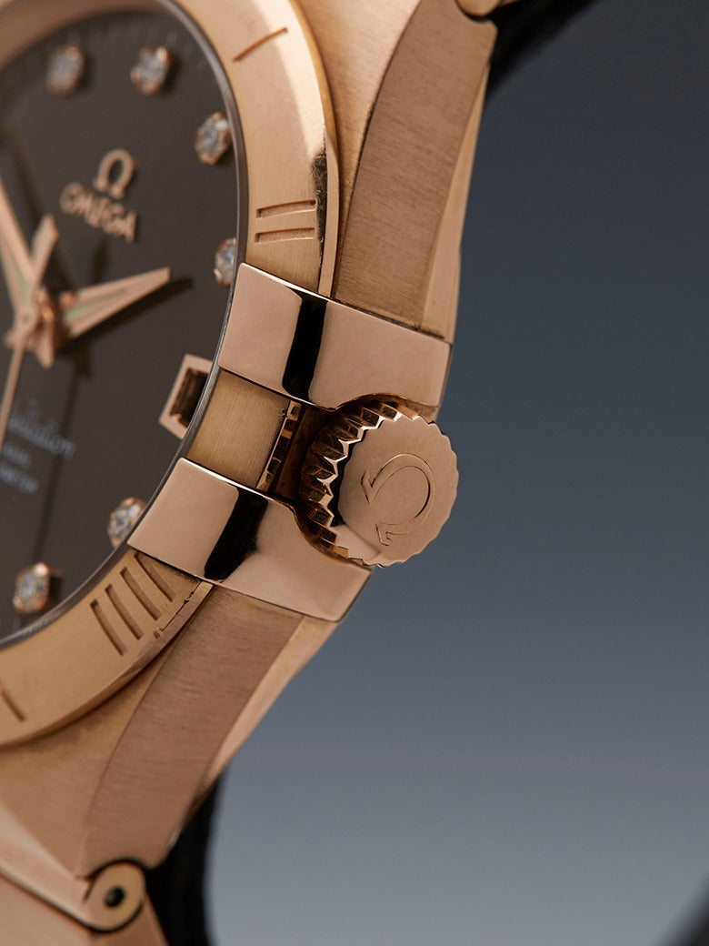 Women's or Men's Omega Rose Gold Diamond Constellation Automatic Wristwatch