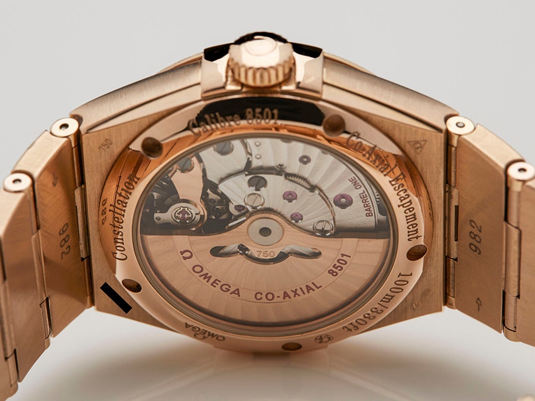 Omega Rose Gold Diamond Constellation Automatic Wristwatch 4
