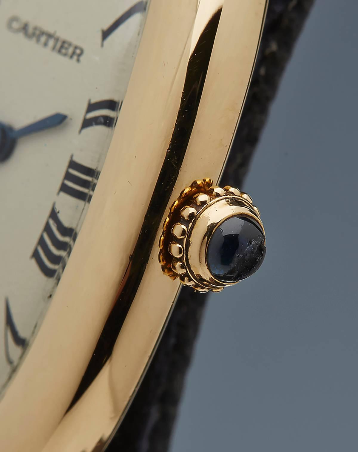 Cartier Lady's Yellow Gold Stainless Steel Baignoire Quartz Wristwatch 1