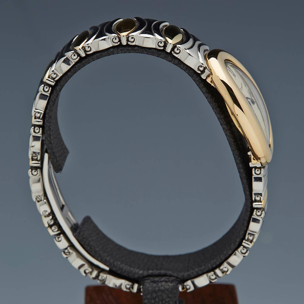Cartier Lady's Yellow Gold Stainless Steel Baignoire Quartz Wristwatch 3