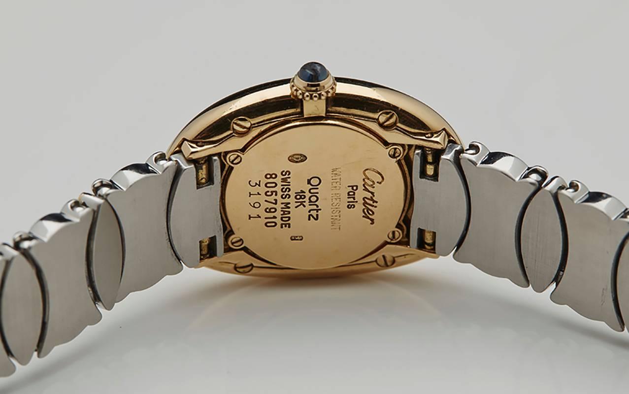 Cartier Lady's Yellow Gold Stainless Steel Baignoire Quartz Wristwatch 4