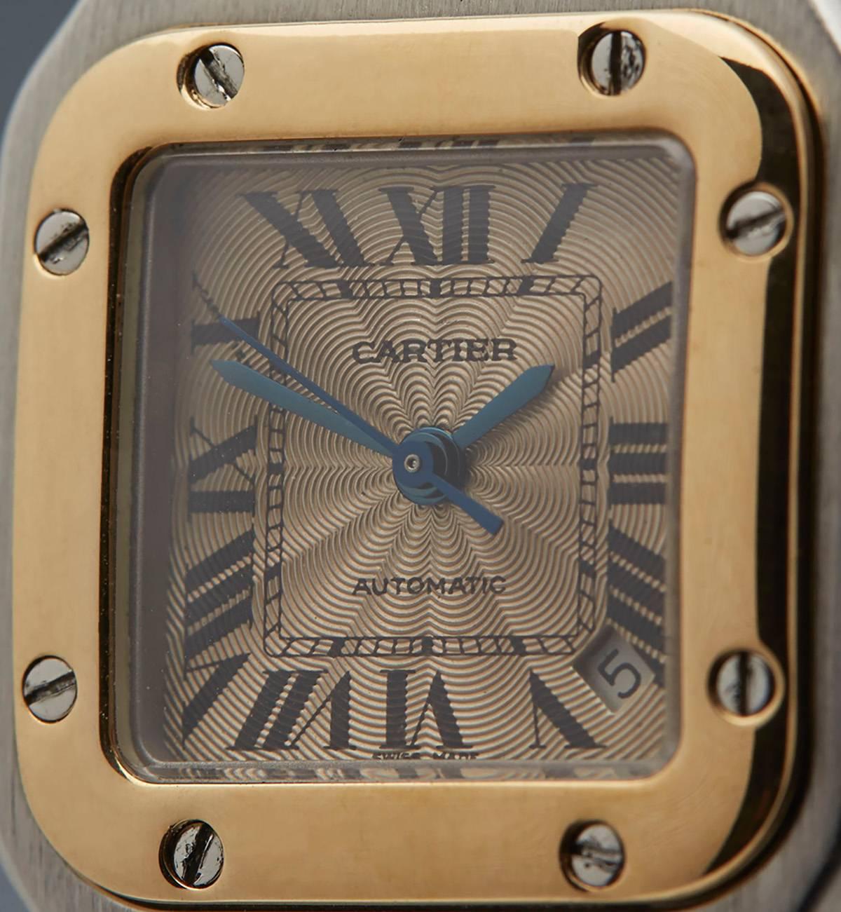 Cartier Lady's Yellow Gold Stainless Steel Santos Automatic Wristwatch  In Excellent Condition In Bishop's Stortford, Hertfordshire