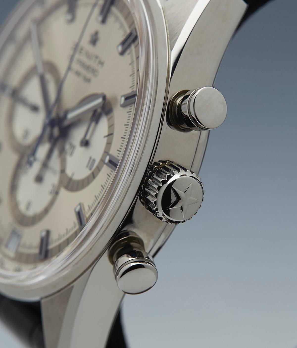 Zenith Stainless Steel El Primero 36, 000 VPH Chronograph Automatic Wristwatch 1