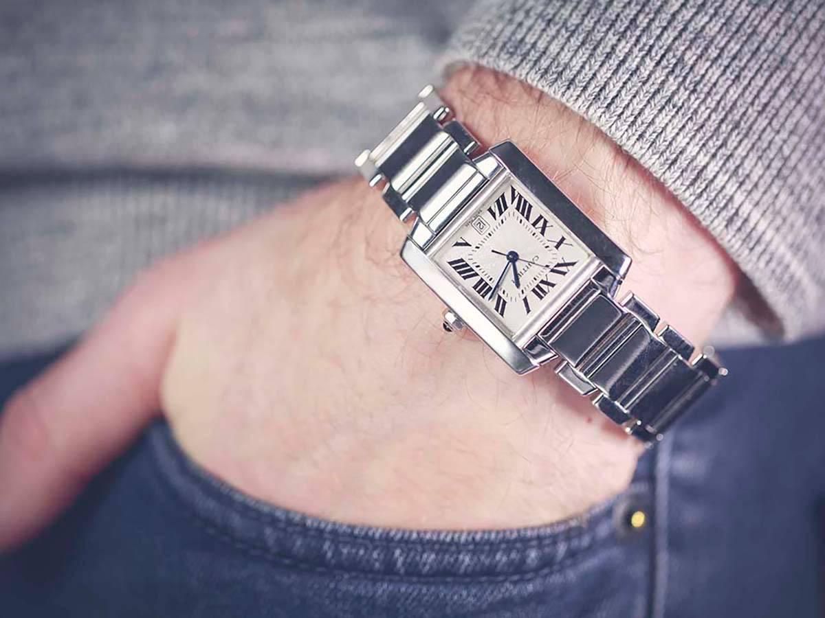 Cartier White Gold Tank Francaise Automatic Wristwatch Ref W50011S3 2