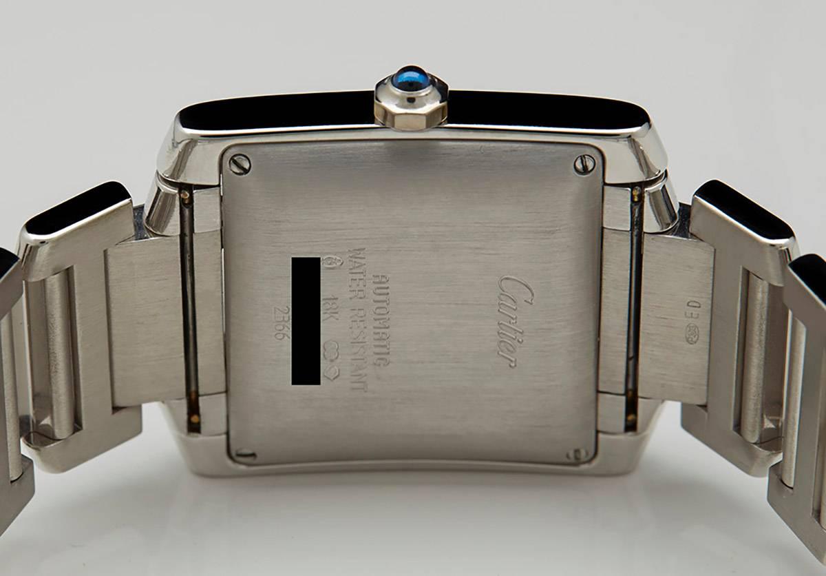Cartier White Gold Tank Francaise Automatic Wristwatch Ref W50011S3 1