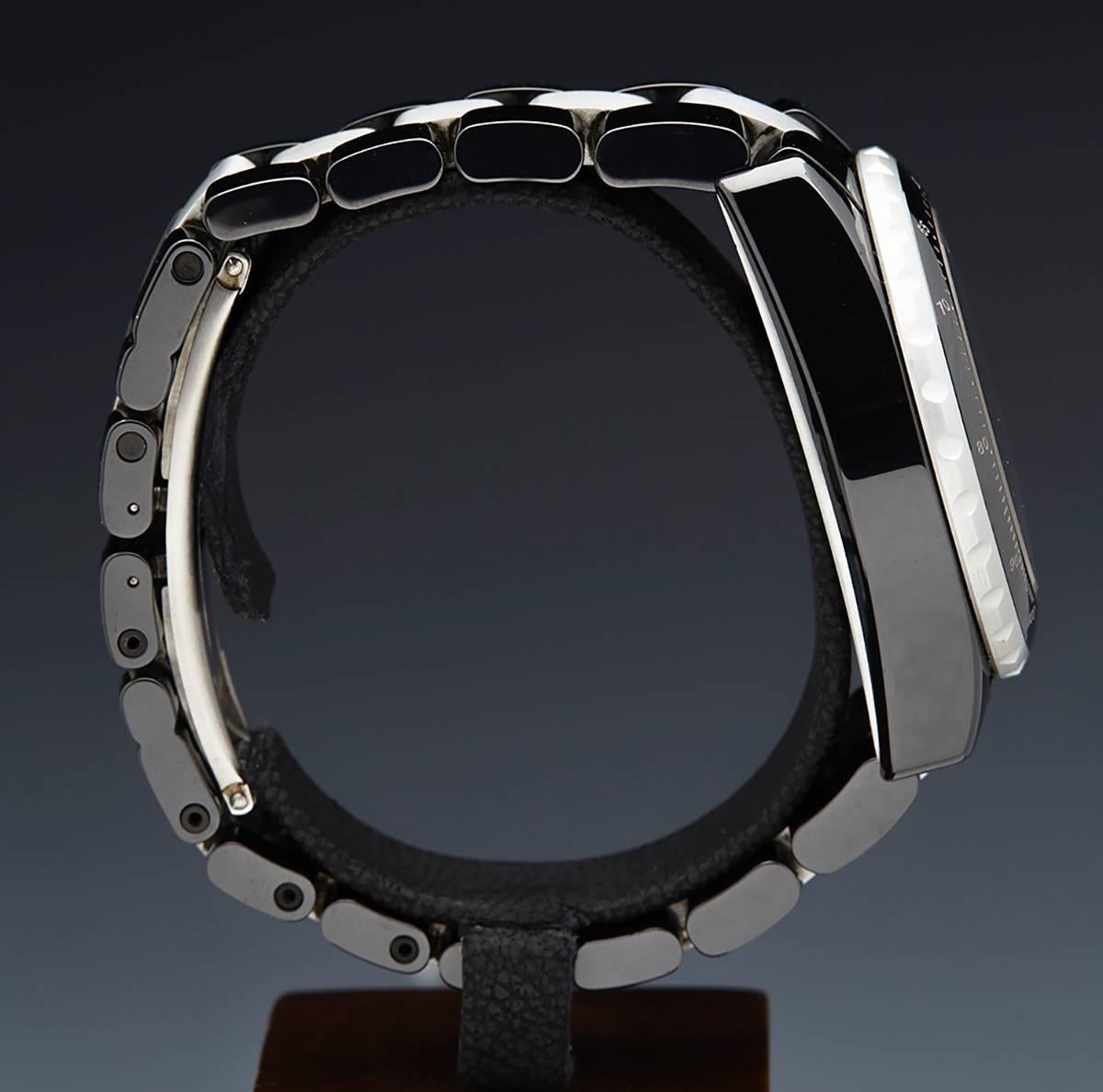 Chanel Stainless Steel Black Ceramic J12 Superleggera Chronograph Wristwatch  1