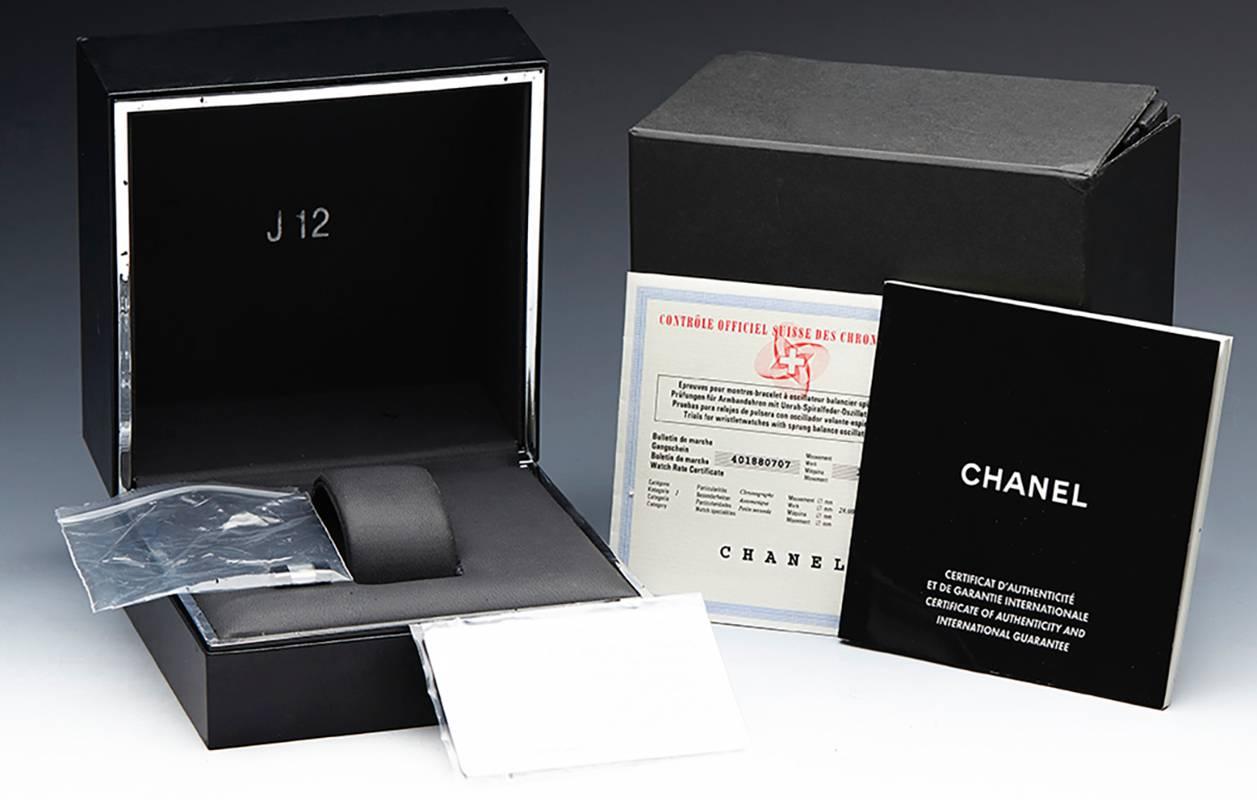 Chanel Stainless Steel Black Ceramic J12 Superleggera Chronograph Wristwatch  4