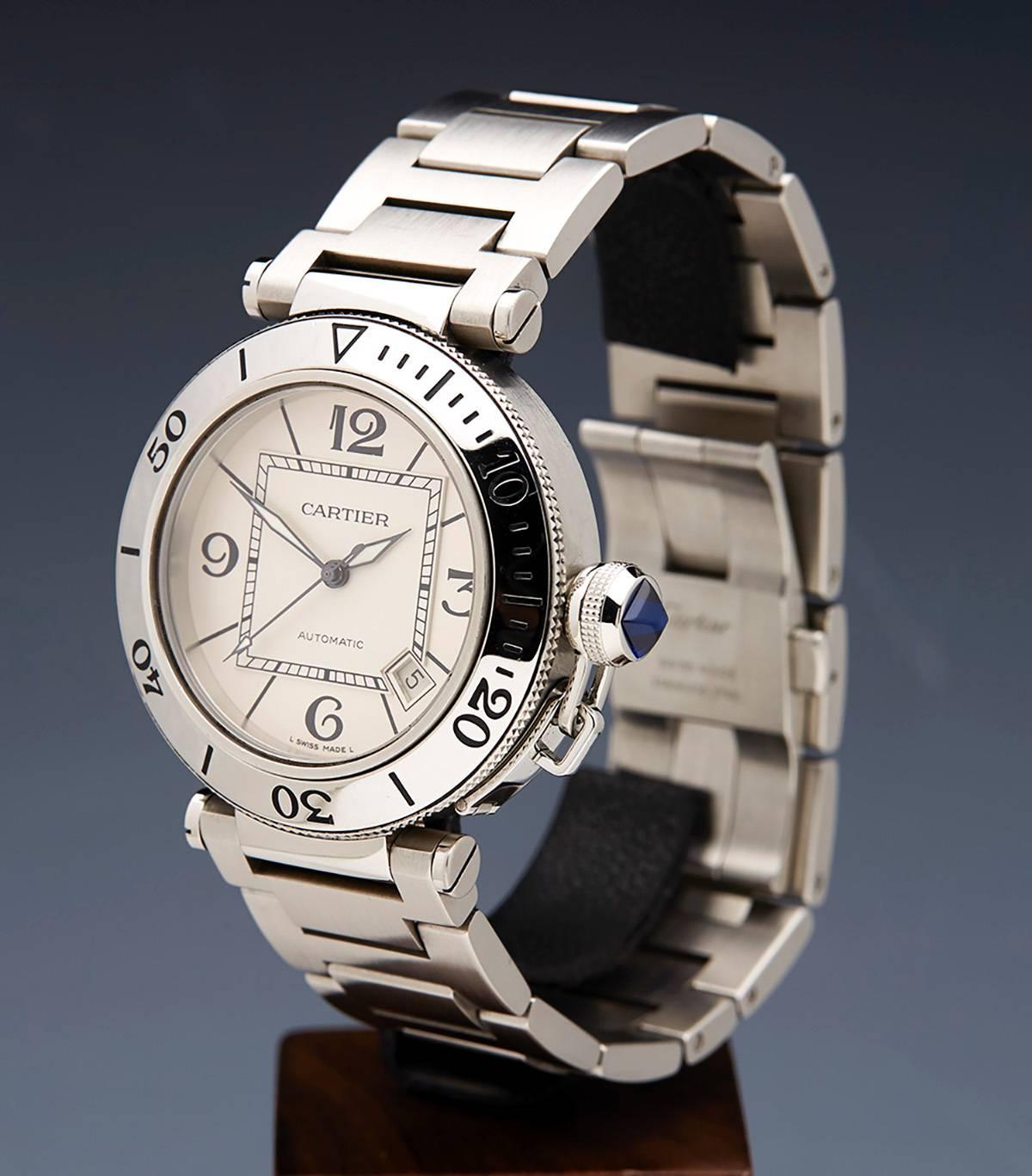 Specifications

Movement: Automatic
Case: Stainless Steel
Case Diameter: 40mm
Dial: Silver
Bracelet: Stainless Steel
Buckle: Stainless Steel Deployment Buckle
Glass: Sapphire Crystal
Water Resistance: To Manufacturers Specification 
Age: