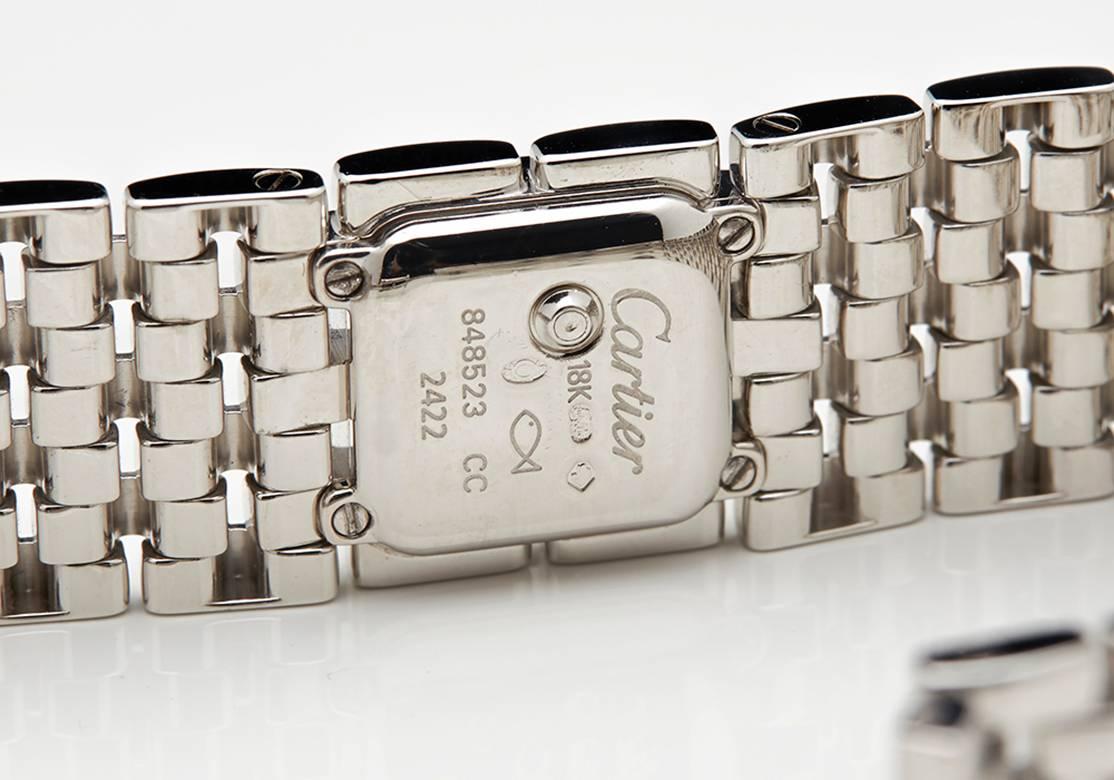 Cartier Lady's White Gold Diamonds Panthere Ruban Quartz Wristwatch 3