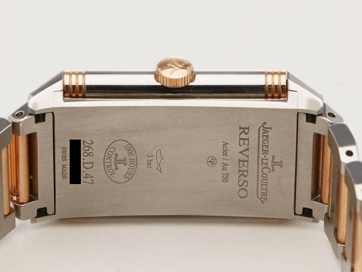 Jaeger-LeCoultre Rose Gold Stainless Steel Reverso Ultra Thin Grande Wristwatch 1