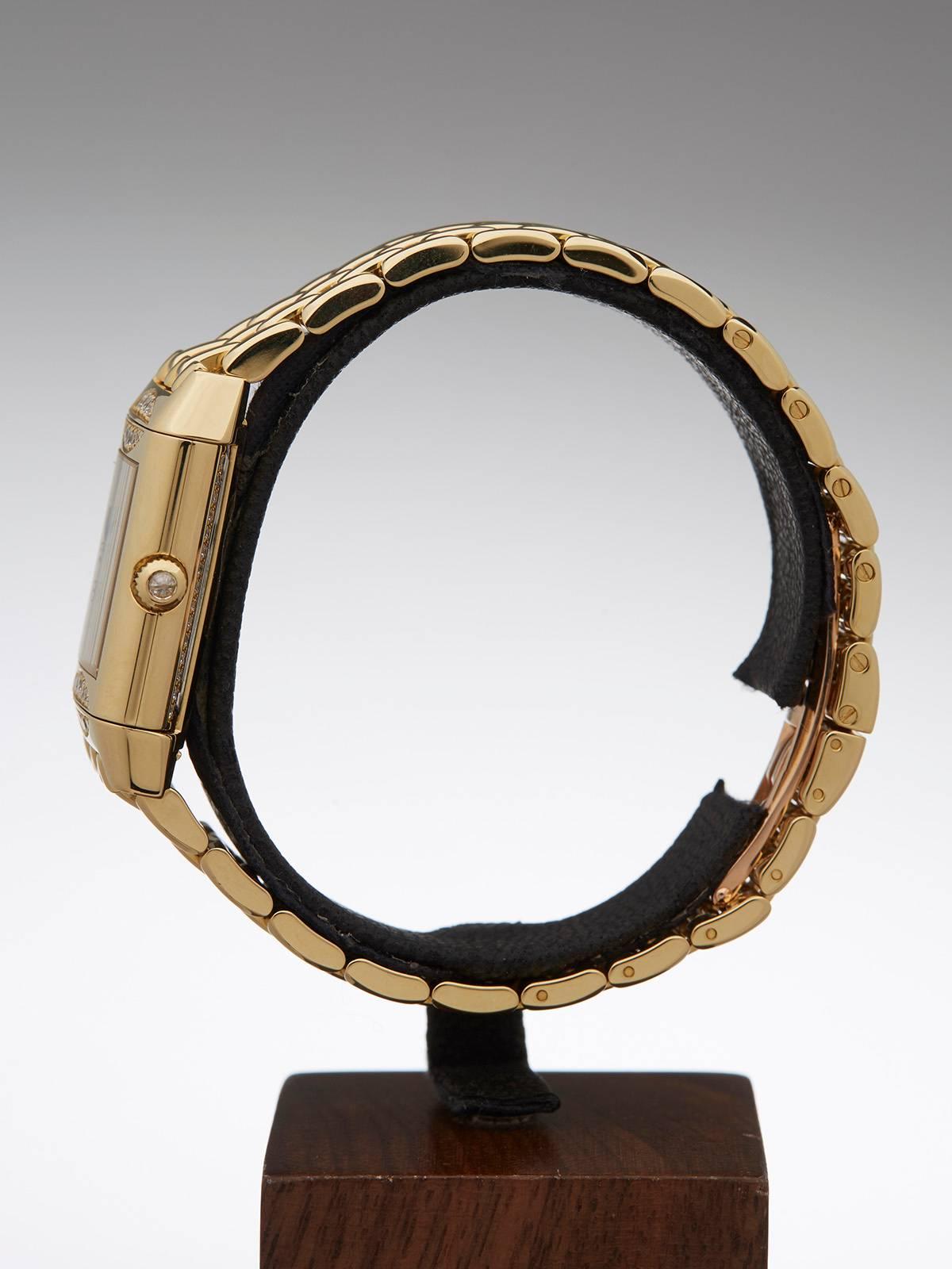 Jaeger-LeCoultre Ladies Yellow Gold Diamond Mechanical Reverso Wristwatch  3