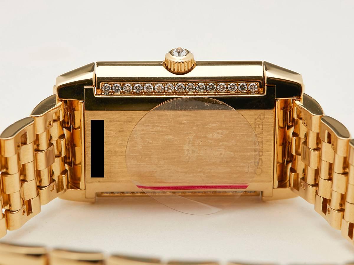 Jaeger-LeCoultre Ladies Yellow Gold Diamond Mechanical Reverso Wristwatch  6