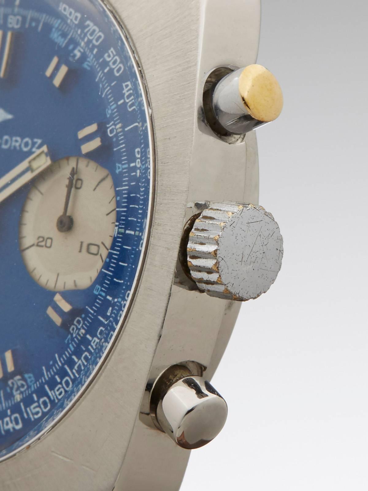 Jaquet Droz Chronograph Vintage Valjoux 7733 aus Edelstahl für Herren 1