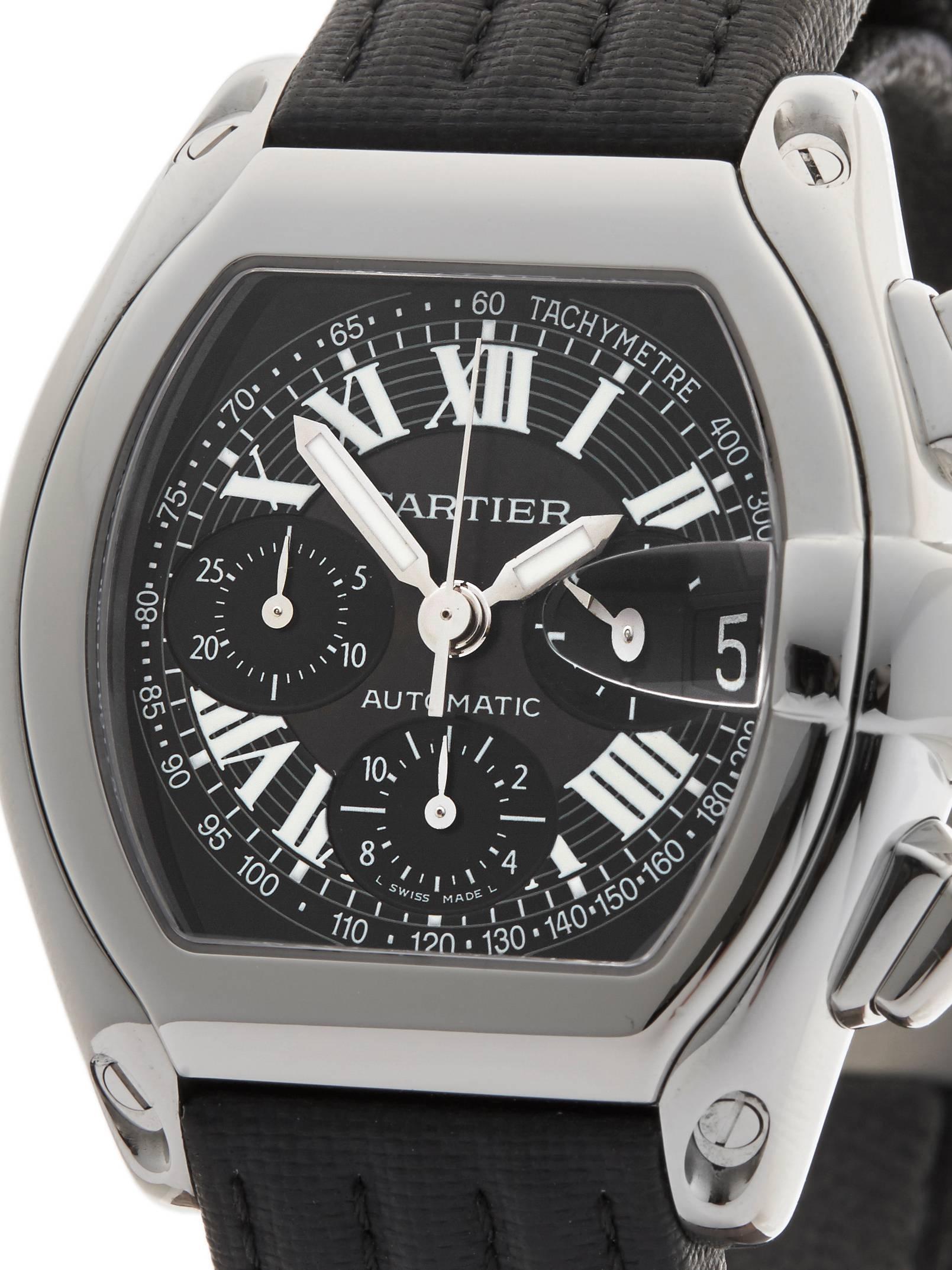 Cartier Stainless Steel Roadster Automatic Wristwatch 2618  In New Condition In Bishop's Stortford, Hertfordshire