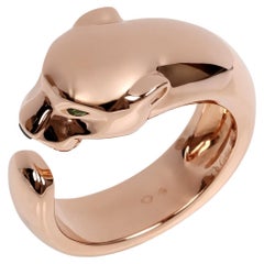 Cartier 18ct Rose Gold Onyx and Tsavorite Garnet Panthere De Cartier Medium Ring