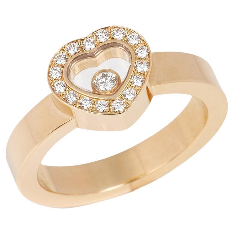 Chopard Bague en or jaune 18ct sertie de diamants Happy Diamonds Heart Design/One en vente
