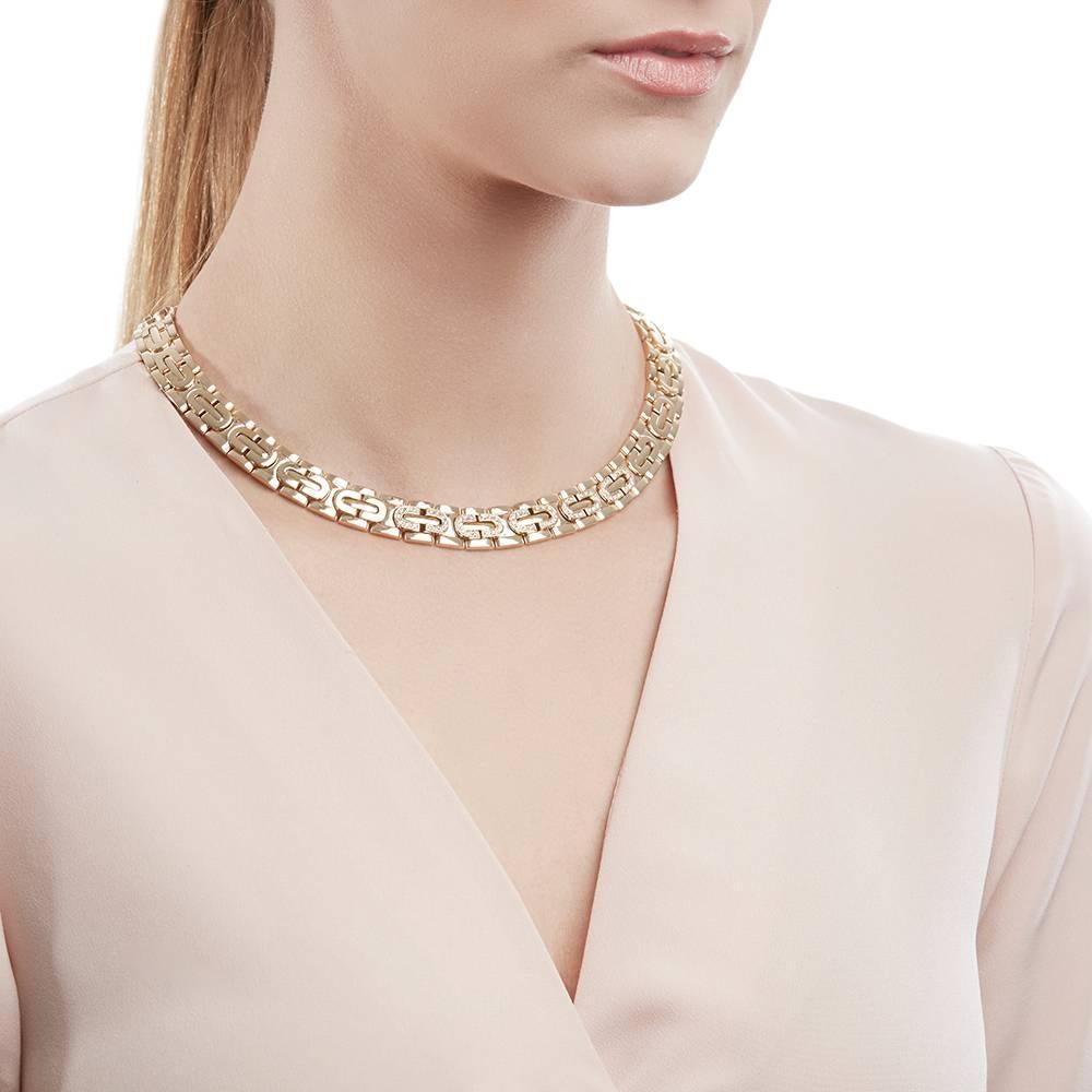 Code: COM972
Brand: Cartier
Description: 18k Yellow Gold Oval Link Collar 0.70ct Diamond Maillon Necklace
Accompanied With: Box & Papers
Gender: Ladies
Necklace Length: 
Necklace Width: 
Pendant Width: 
Clasp Type: Concealed Push Button
Condition: