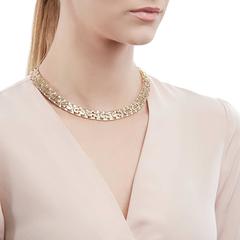 Cartier 18 Karat Yellow Gold Diamond Oval Link Collar Maillon Necklace