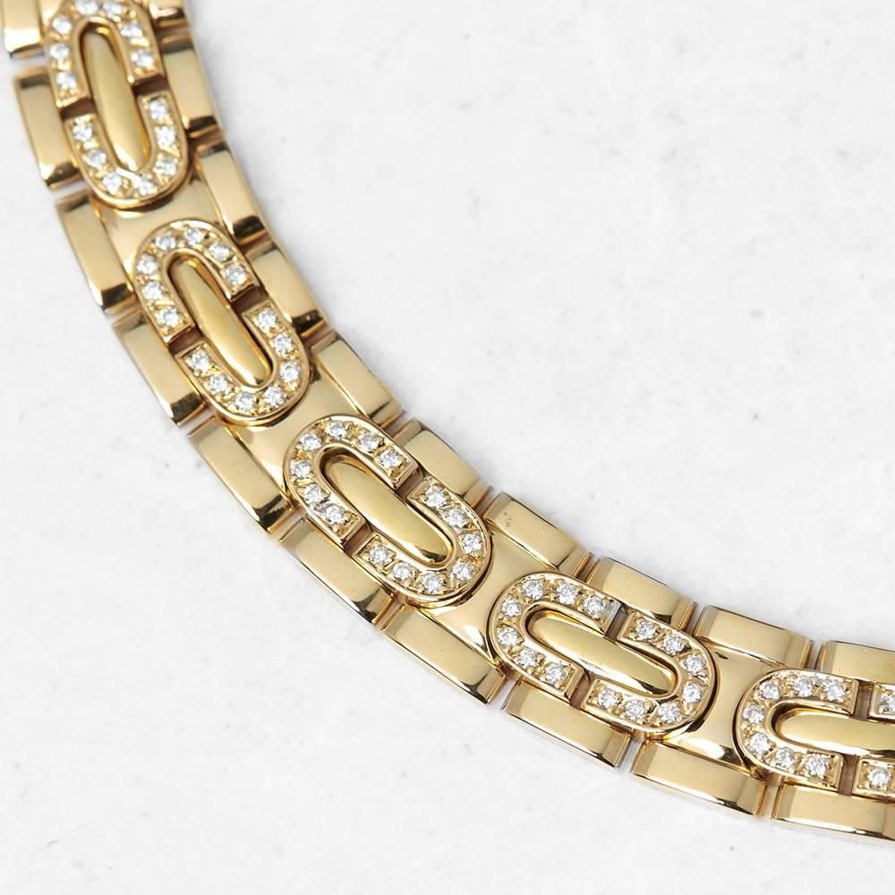 Cartier 18 Karat Yellow Gold Diamond Oval Link Collar Maillon Necklace  In Excellent Condition In Bishop's Stortford, Hertfordshire