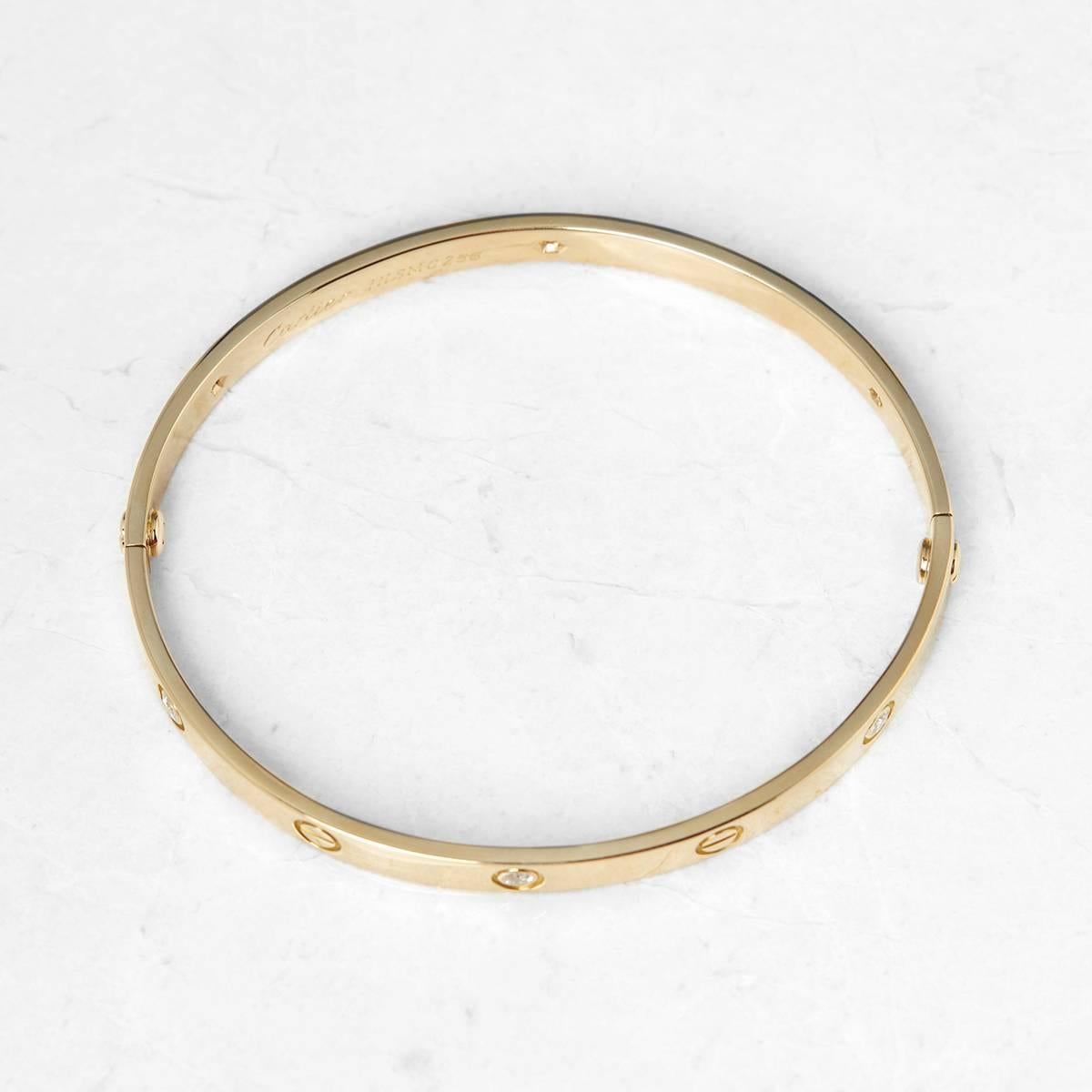 Cartier Six-Diamond Yellow Gold Love Bangle 2