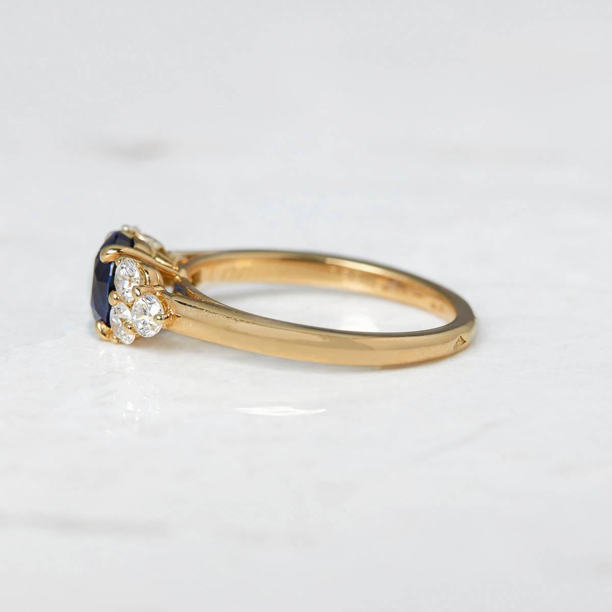 Cartier 1.37 Carat Sapphire 0.50 Carat Diamond Gold Ring In Excellent Condition In Bishop's Stortford, Hertfordshire