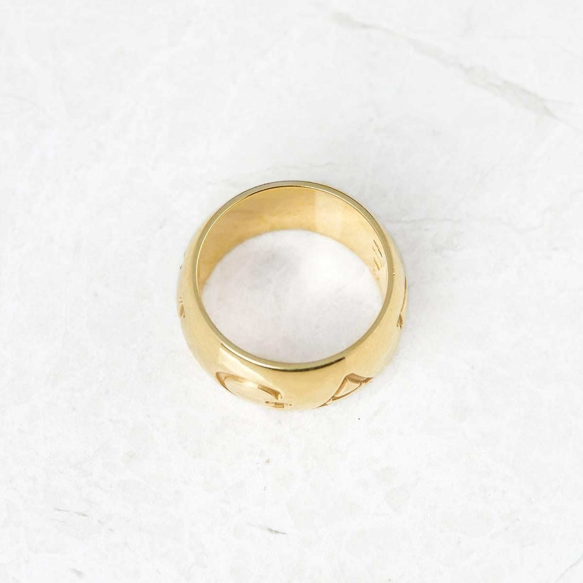 Women's or Men's Bulgari 18 Karat Yellow Gold Monologo Ring