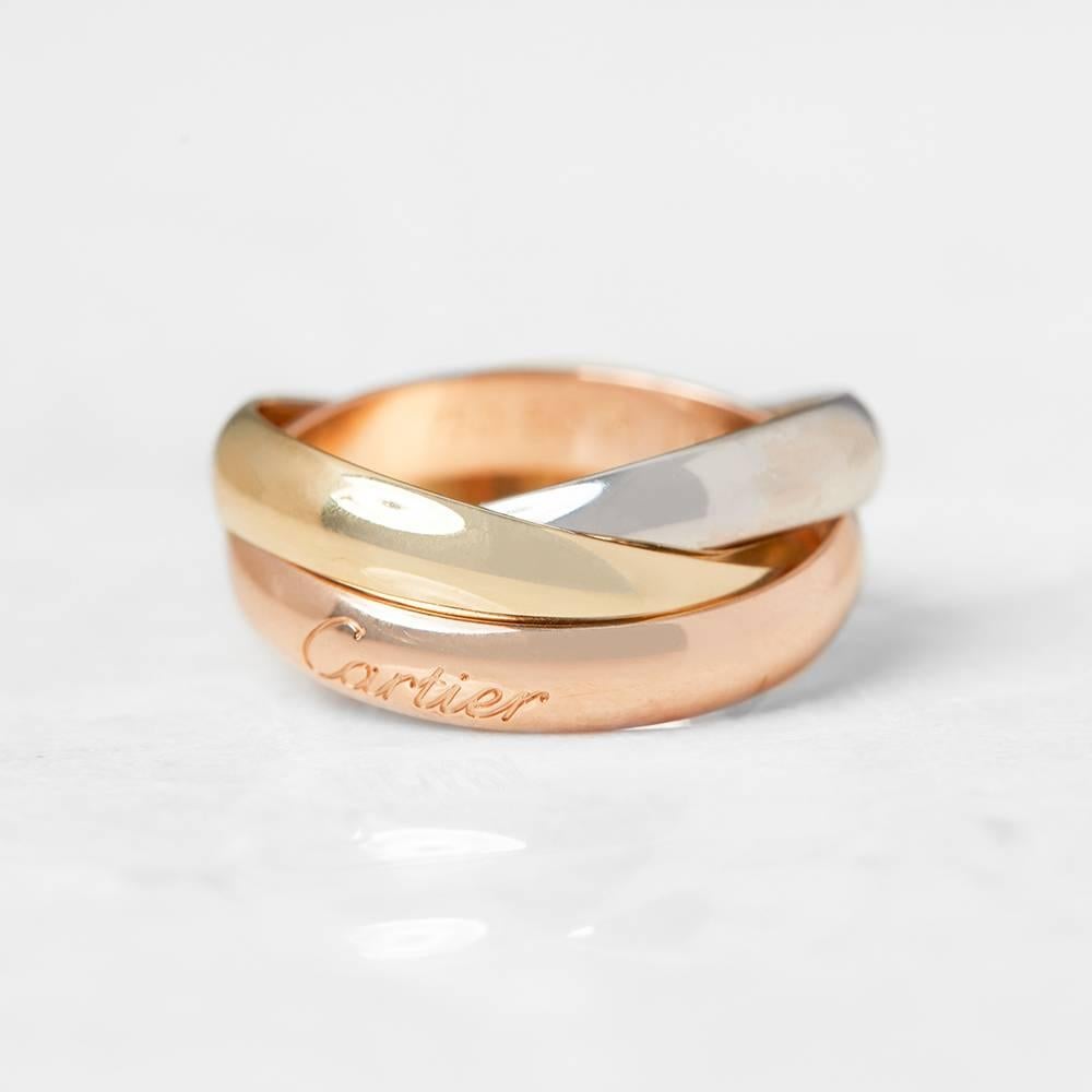Women's Cartier Yellow White Rose Gold Trinity Ring