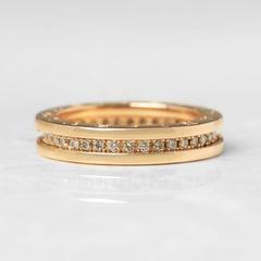Bulgari 18 Karat Yellow Gold Round Brilliant Cut Diamond B.Zero 1 Ring