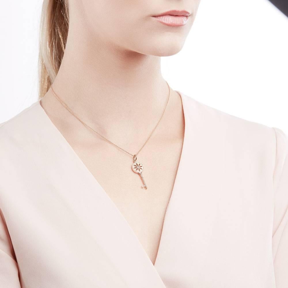 Tiffany & Co. Rose Gold Key Pendant Necklace 2