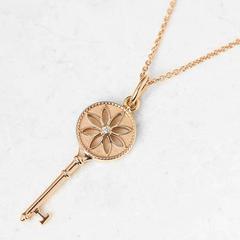 Tiffany & Co. Rose Gold Key Pendant Necklace