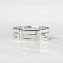 Gucci White Gold Logo Ring