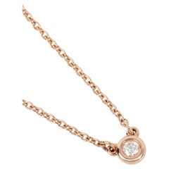 Tiffany & Co. Colgante Elsa Peretti de oro rosa de 18 quilates con un diamante de talla brillante de 0,03 quilates