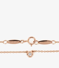 Tiffany & Co. Colgante Elsa Peretti de oro rosa de 18 quilates con un diamante de talla brillante de 0,03 quilates