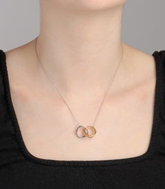 Tiffany & Co. Sterling Silver 18ct Yellow Gold 1837 Interlinking Necklace