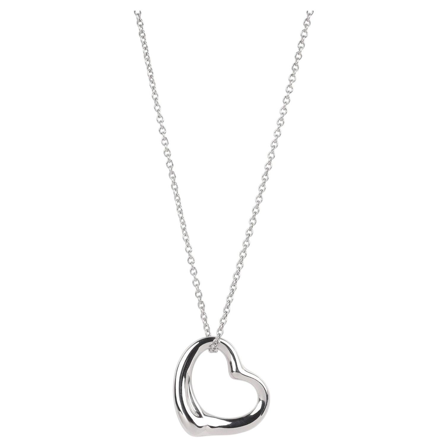Tiffany & Co. Sterling Silver 22mm Elsa Peretti Open Heart Pendant