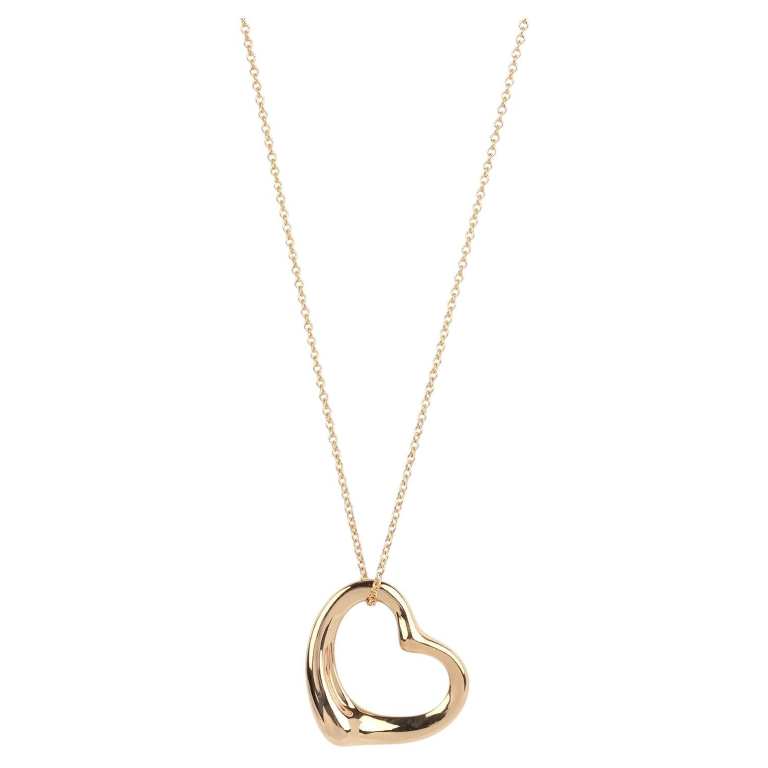 Elsa & Co. Ciondolo a cuore aperto in oro giallo 18ct 22mm Elsa Peretti for Tiffany & Co. in vendita