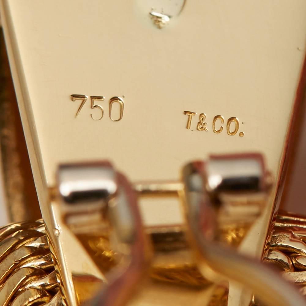 Tiffany & Co. 18 Karat Yellow Gold Woven Hoop Vintage Clip-On Earrings 1