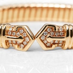 Bulgari Diamond Gold Cuff Bracelet