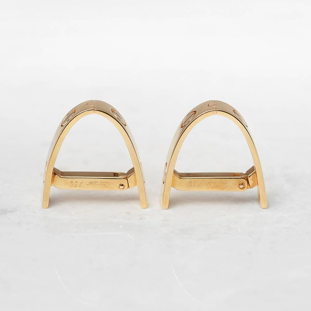 Ref:	COM1063
Serial Number: 421***********
Age: 1986
Size: Cufflinks Length - 1.9cm, Cufflinks Width - 1.8cm
Box & Papers: Cartier Box, Certificate dated 12/12/1986 and Manuals
Material: 18k Yellow Gold, total weight - 12.63 grams
Condition: 8 -