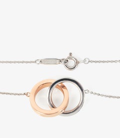 Tiffany & Co. Sterling Silver 18ct Rose Gold 1837 Interlinking Necklace