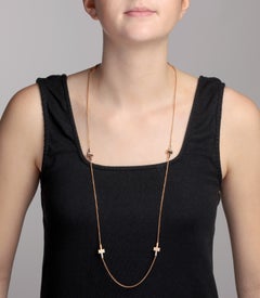 Tiffany & Co. Mother of Pearl 18ct Rose Gold Tiffany T Station Necklace