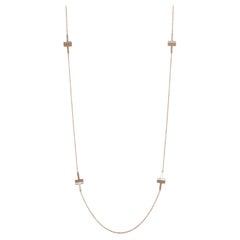 Tiffany & Co. Mother of Pearl 18ct Rose Gold Tiffany T Station Necklace