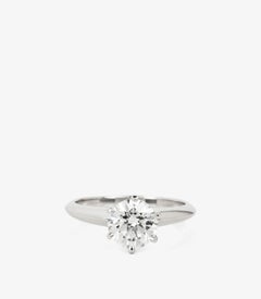 Tiffany & Co. 1.33ct Diamond Platinum Tiffany Setting Solitaire Ring