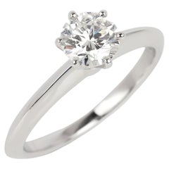 Tiffany & Co. 0.75ct Diamond Platinum Tiffany Setting Solitaire Ring