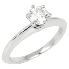 Tiffany & Co. 0.42ct Diamond Platinum Tiffany Setting Solitaire Ring