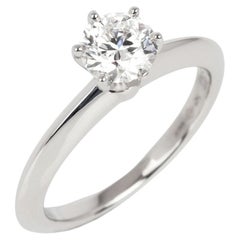 Tiffany & Co. 0.61ct Diamond Platinum Tiffany Setting Solitaire Ring