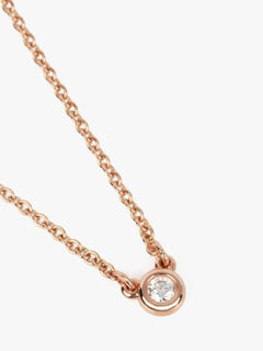 Tiffany 0.03ct Brilliant Cut Diamond 18ct Rose Gold Elsa by the Yard Pendant