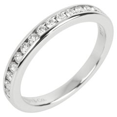 Tiffany & Co. Brilliant Cut Diamond Platinum Half Eternity Ring - Size: US 4 3/4