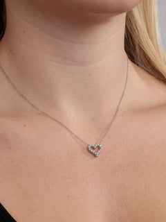 Tiffany & Co. Round Brilliant Cut Diamond Platinum Tiffany Hearts Mini Pendant